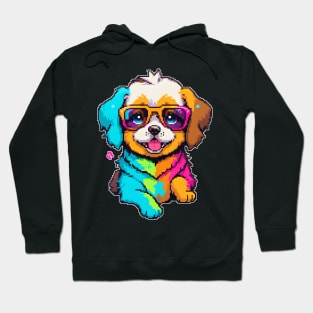 Pixel Colorful Dog Hoodie